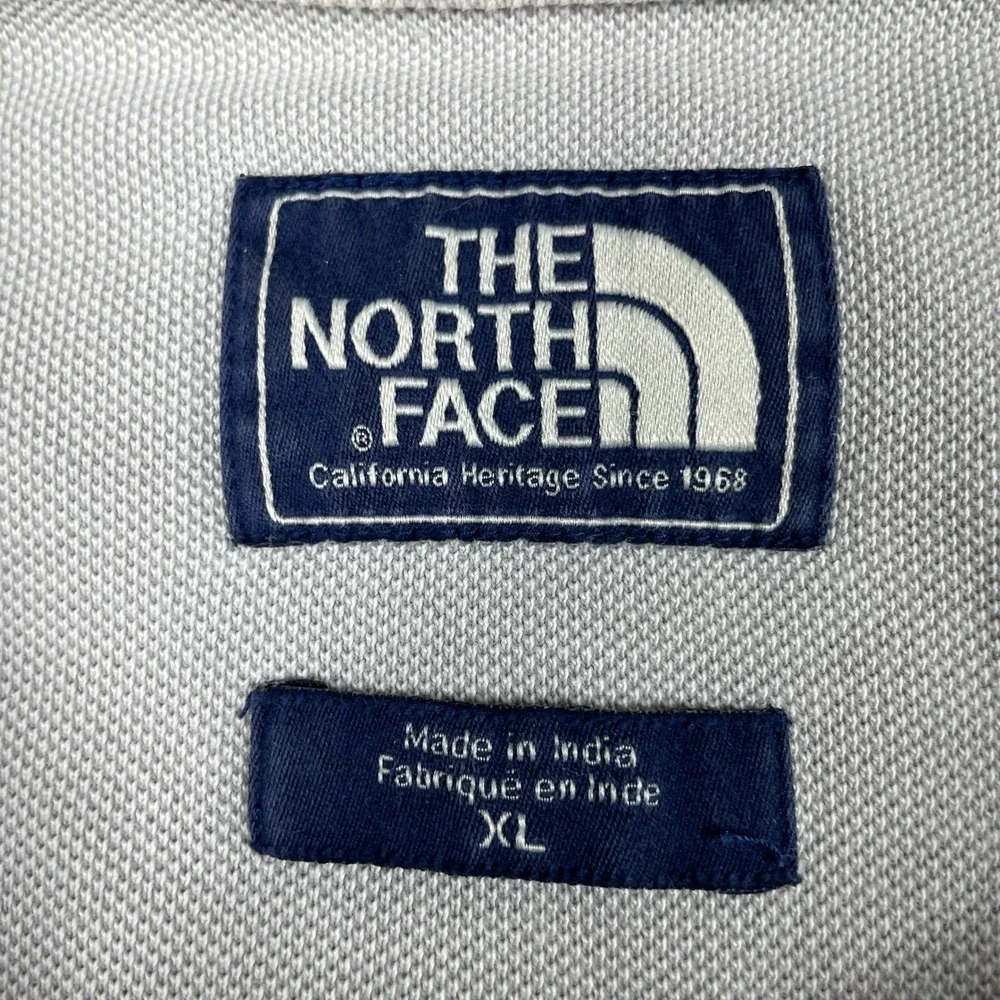 The North Face Telluride Polo Shirt Mens XL Gray Short Sleeve Cotton Pique Logo